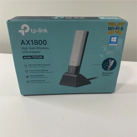 TP-Link AX1800 WiFi 6 USB Adapter for Desktop PC Model: Archer TX21UH - Picture 1 of 6